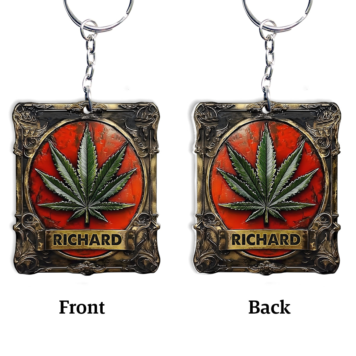 Magnifique porte-clés cannabis personnalisé