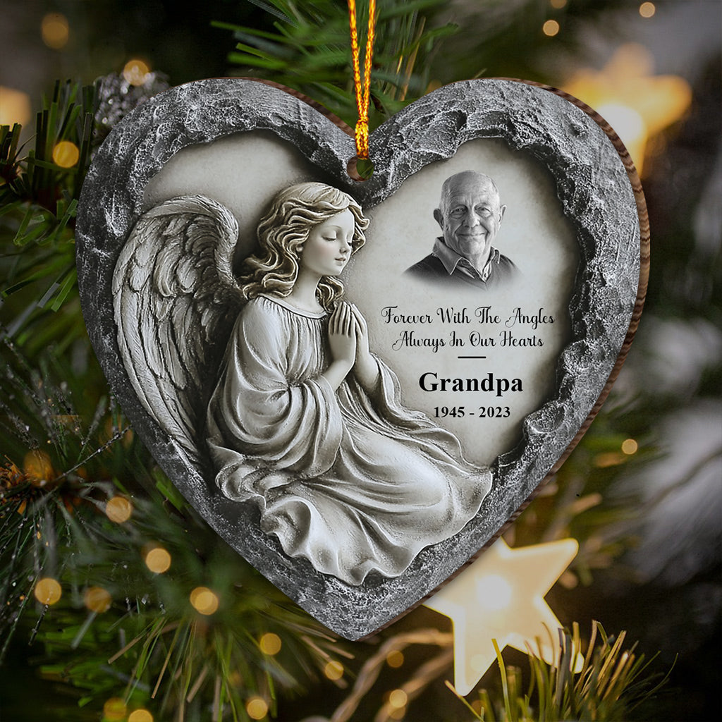 Forever With The Angles, Always In Our Hearts - Personalized Memorial Ornament