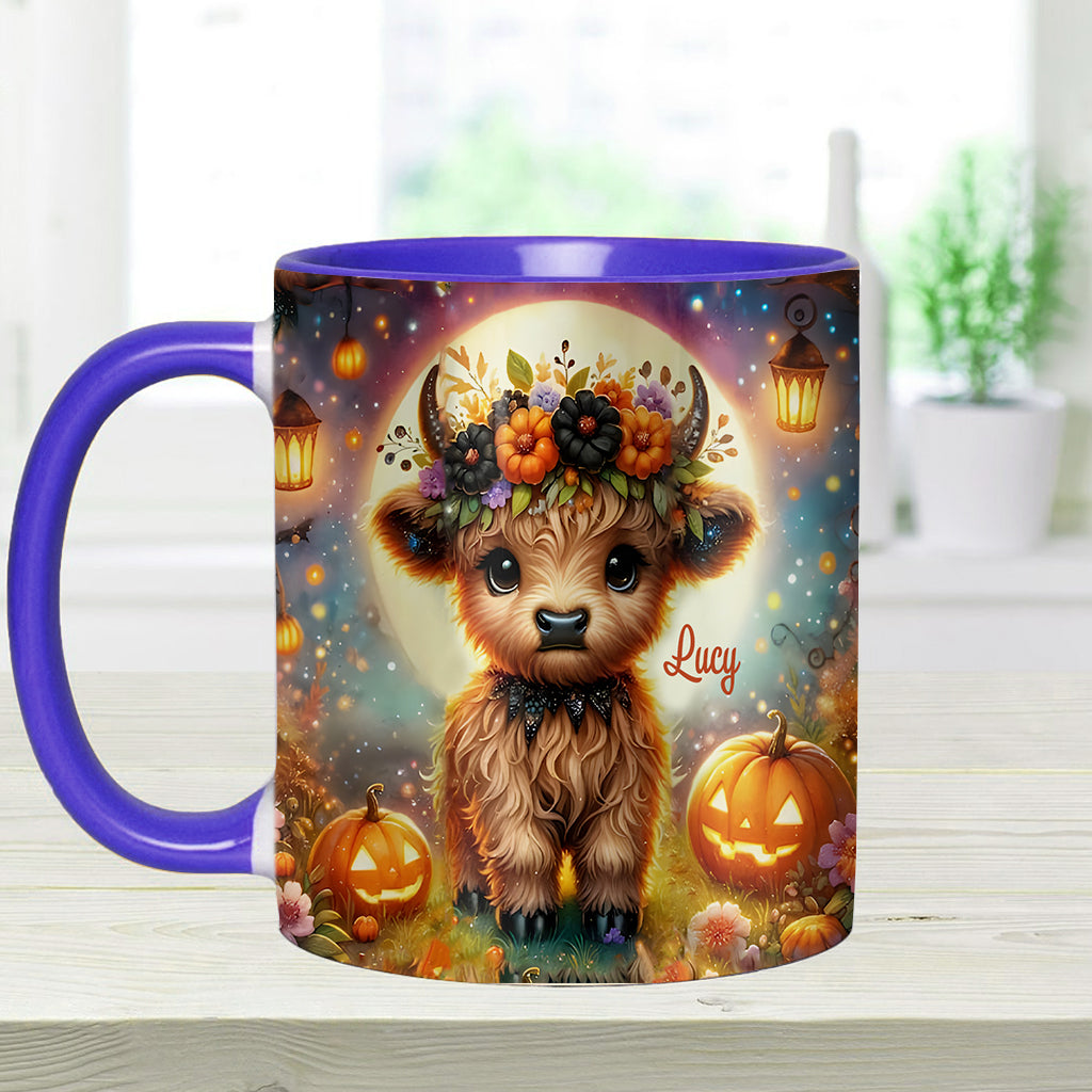 Halloween Highland Cow - Personalized Accent Mug