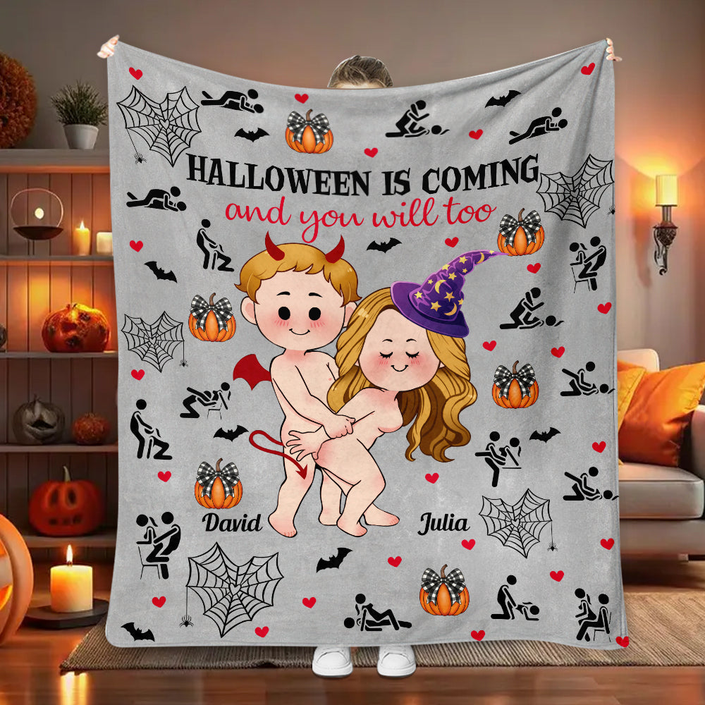 Halloween Is Coming - Personalized Couple Blanket