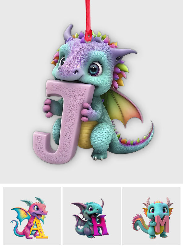 Ornement lettre dragon mignon - Ornement dragon personnalisé