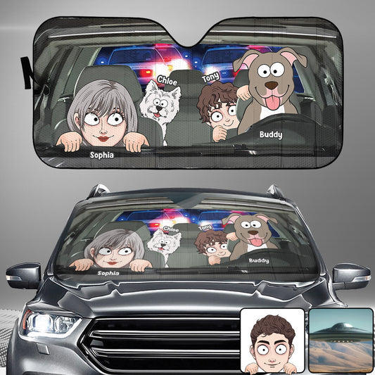 You Me And The Dogs - Personalized Dog Car Sunshade