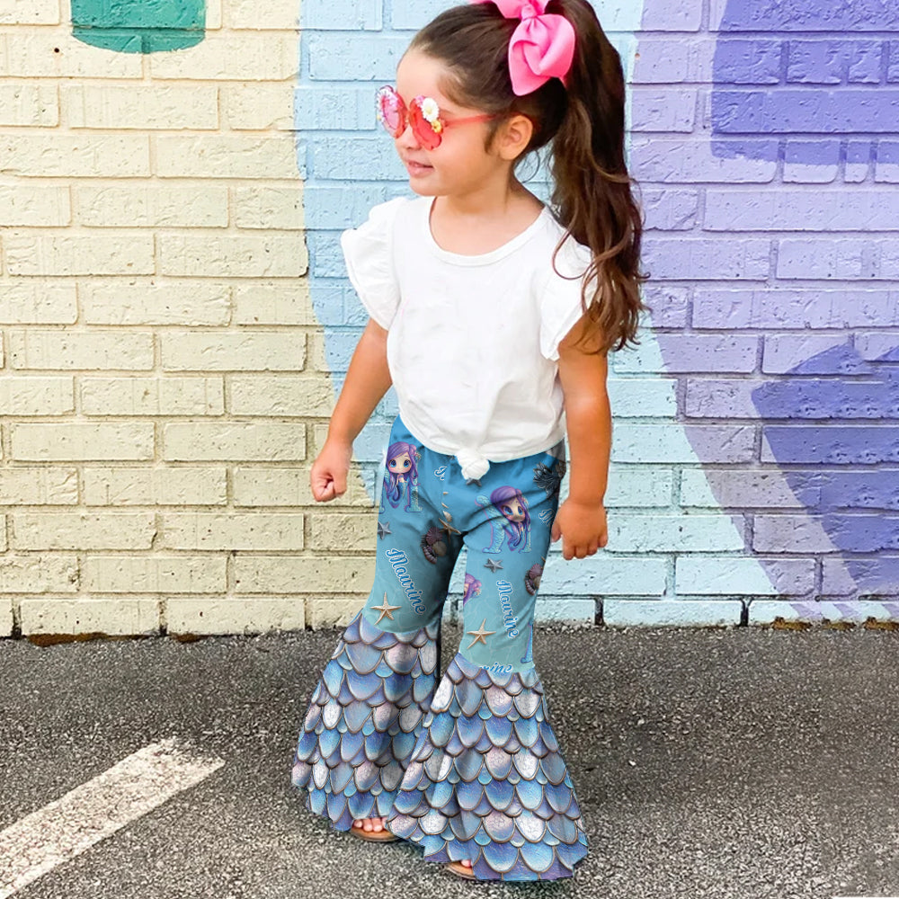 Belle sirène - Leggings évasés personnalisés pour enfant