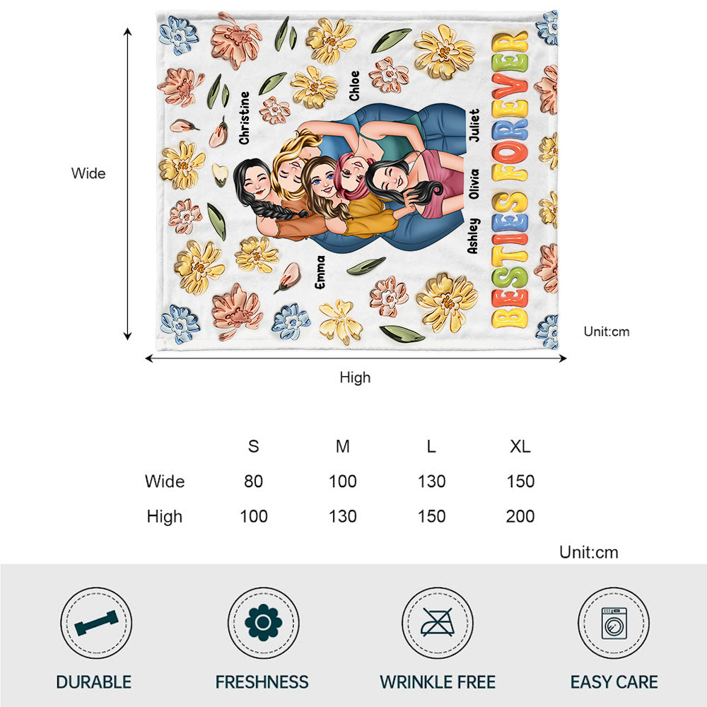 Besties Forever Floral Style - Personalized Bestie Blanket