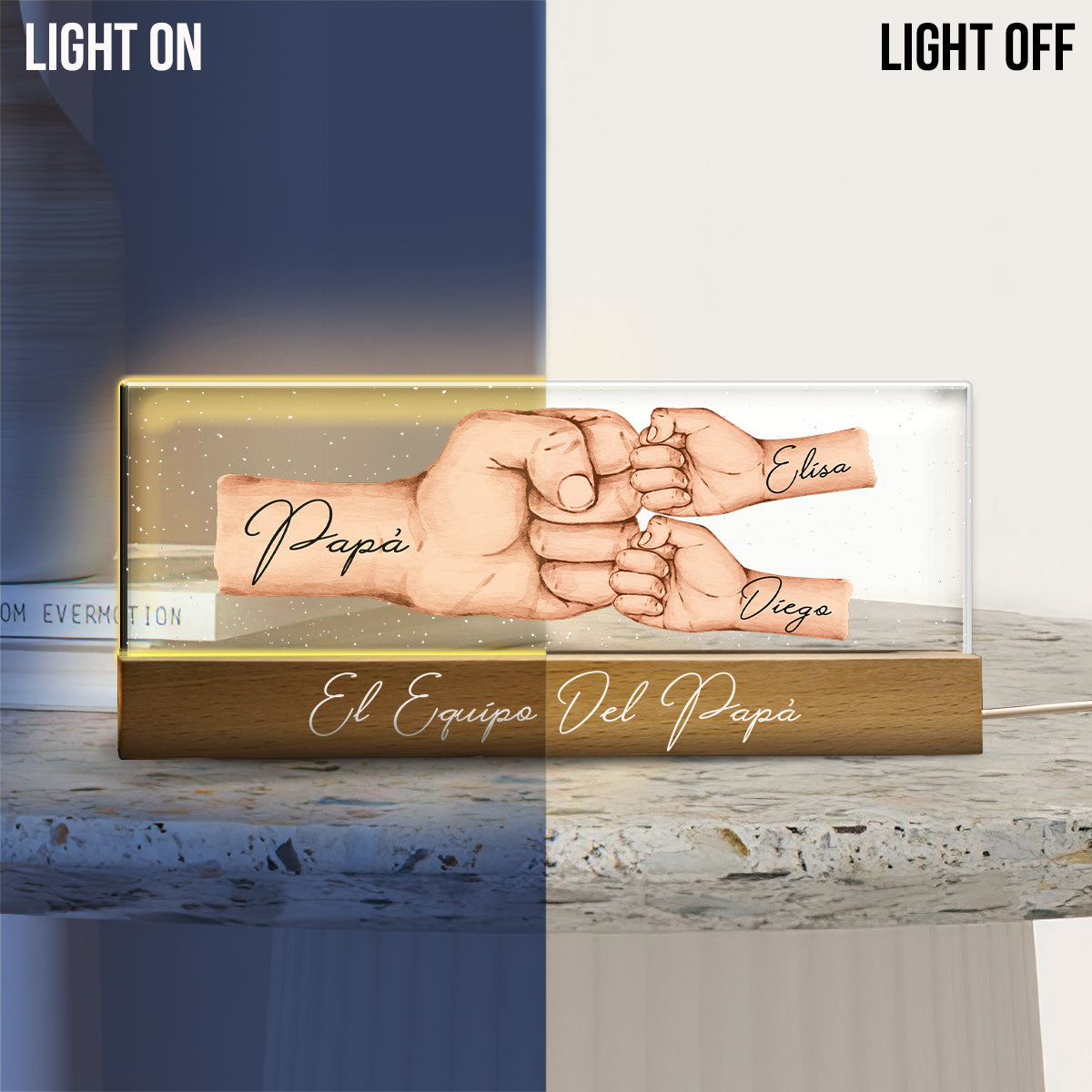 El Equipo Del Papá ¡Feliz Día del Padre! - Personalized Father Custom LED Night Light