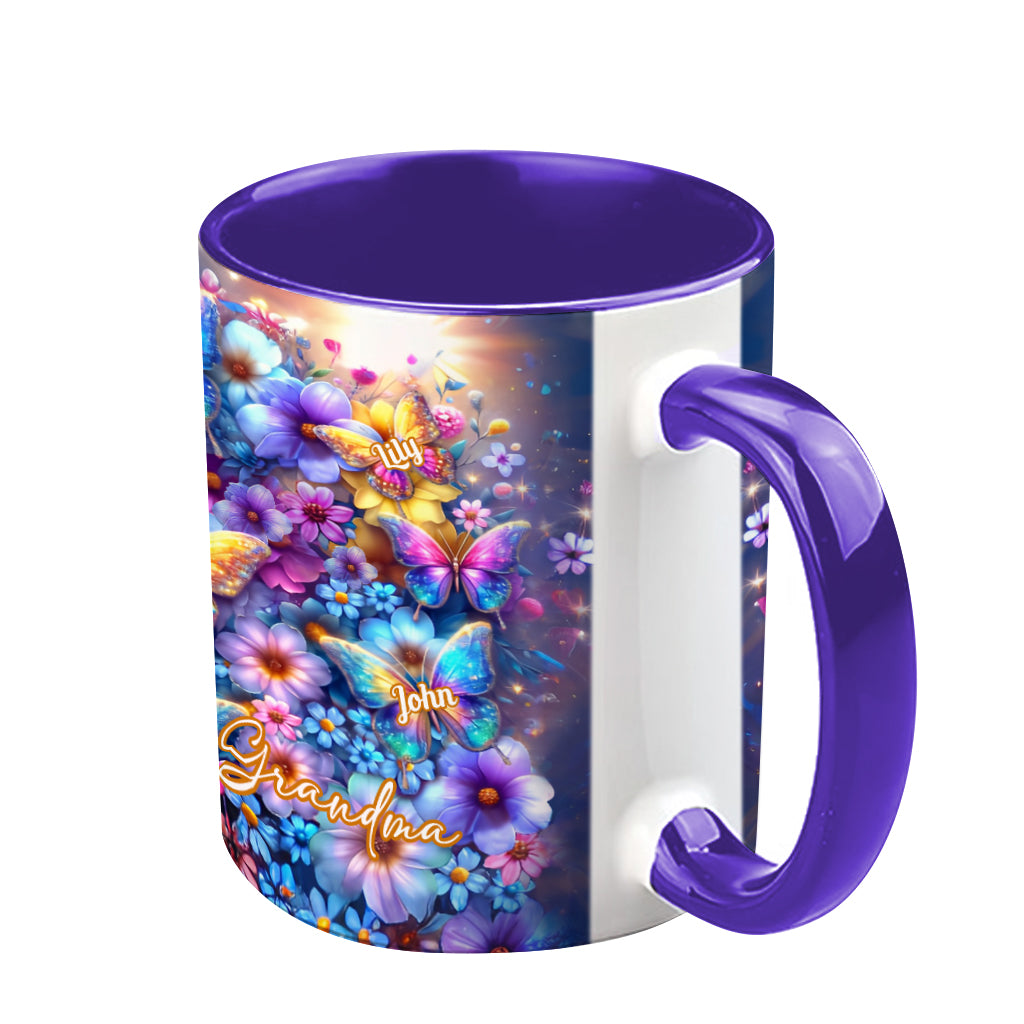 Love Being Called Grandma Colorful Butterfly - Personalized Grandma Accent Mug