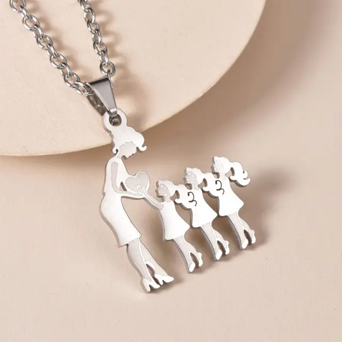Mom With Children Custom Pendants Necklace - Mother Mom With Children Custom Pendants Necklace