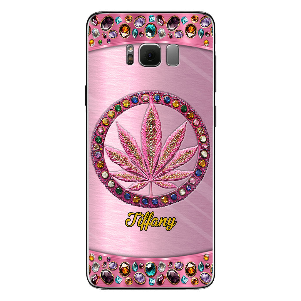 Stoner Chick – Personalisierte, durchsichtige Handyhülle mit Weed-Motiv