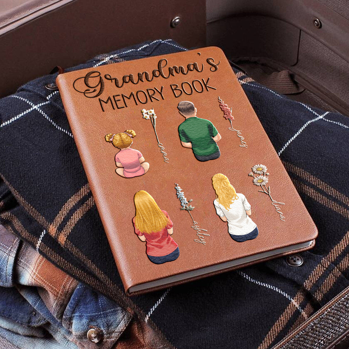 Grandma's Memory Book - Personalized Grandma Leather Journal