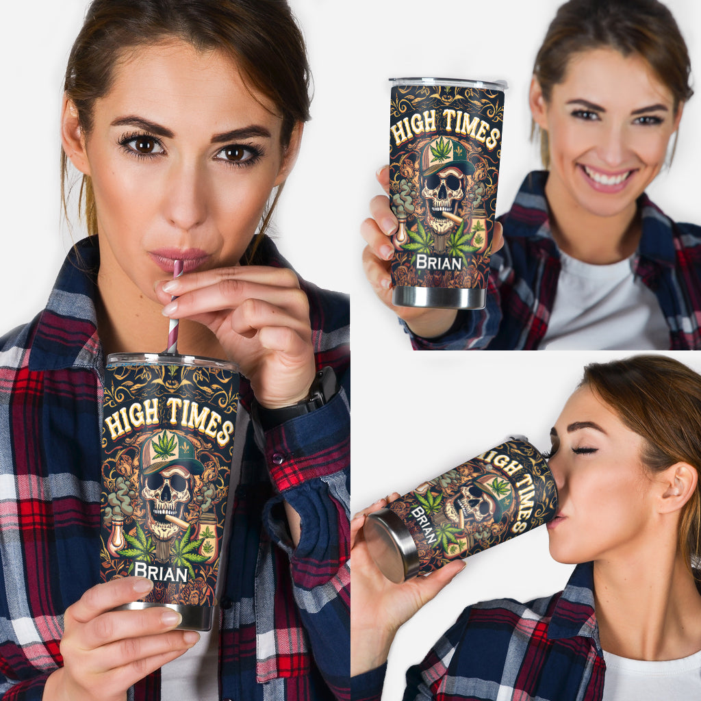 High Times Skull 420 - Personalized Weed Tumbler
