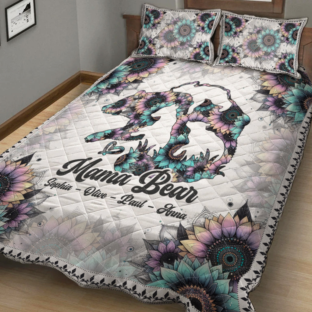 Mama Bear - Personalized Mother Quilt Set