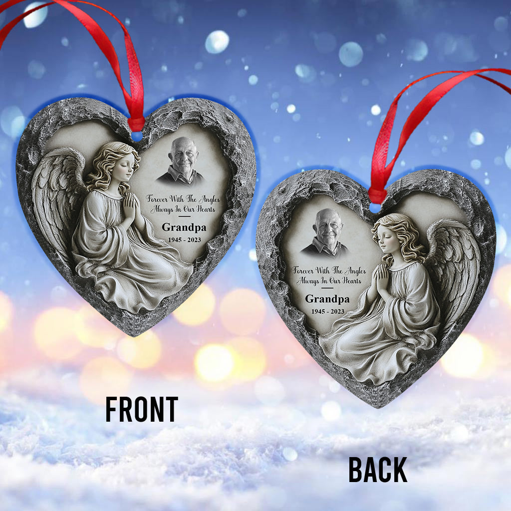 Forever With The Angles, Always In Our Hearts - Personalized Memorial Ornament