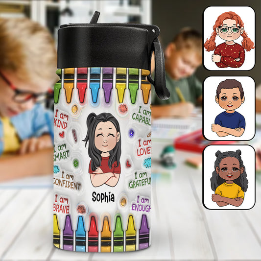 Ich bin mutig – Personalisierte Wasserflasche für Kinder