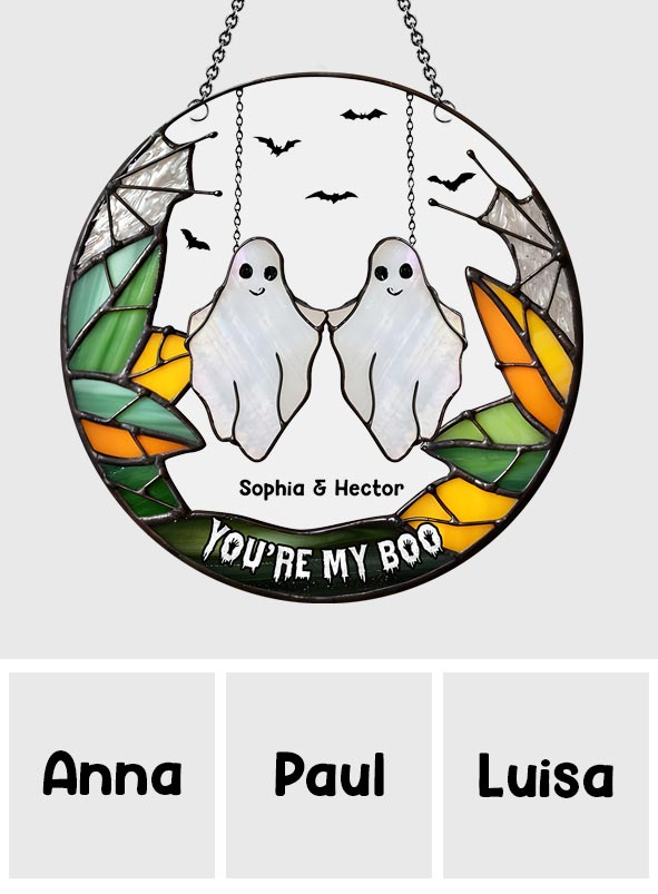 You Are My Boo - Personalized Couple Window Hanging Suncatcher Ornament