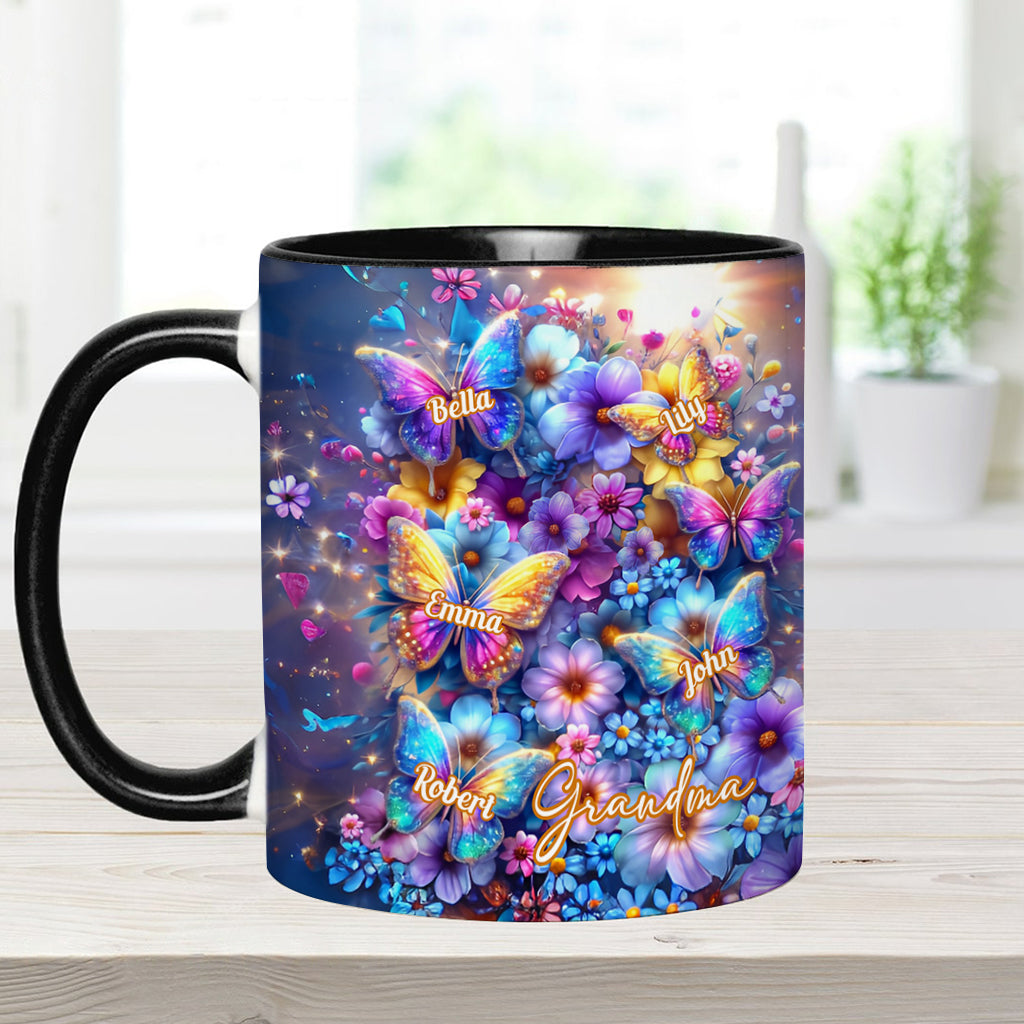 Love Being Called Grandma Colorful Butterfly - Personalized Grandma Accent Mug