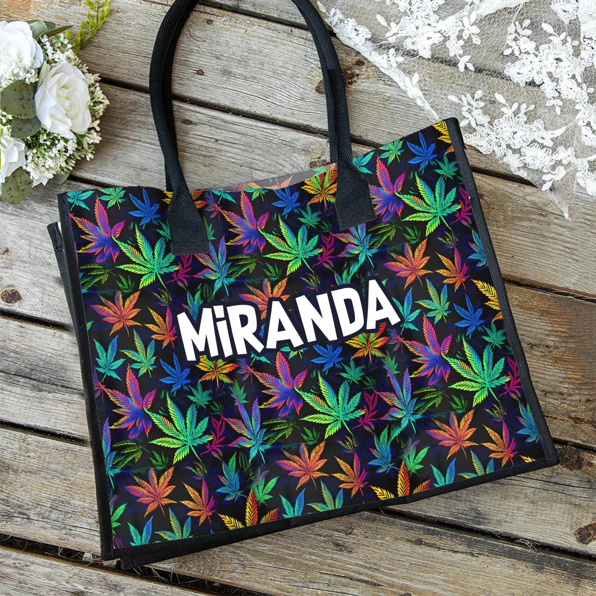 Mein ganzer Kifferkram – Personalisierte Tragetasche aus Canvas für Cannabis