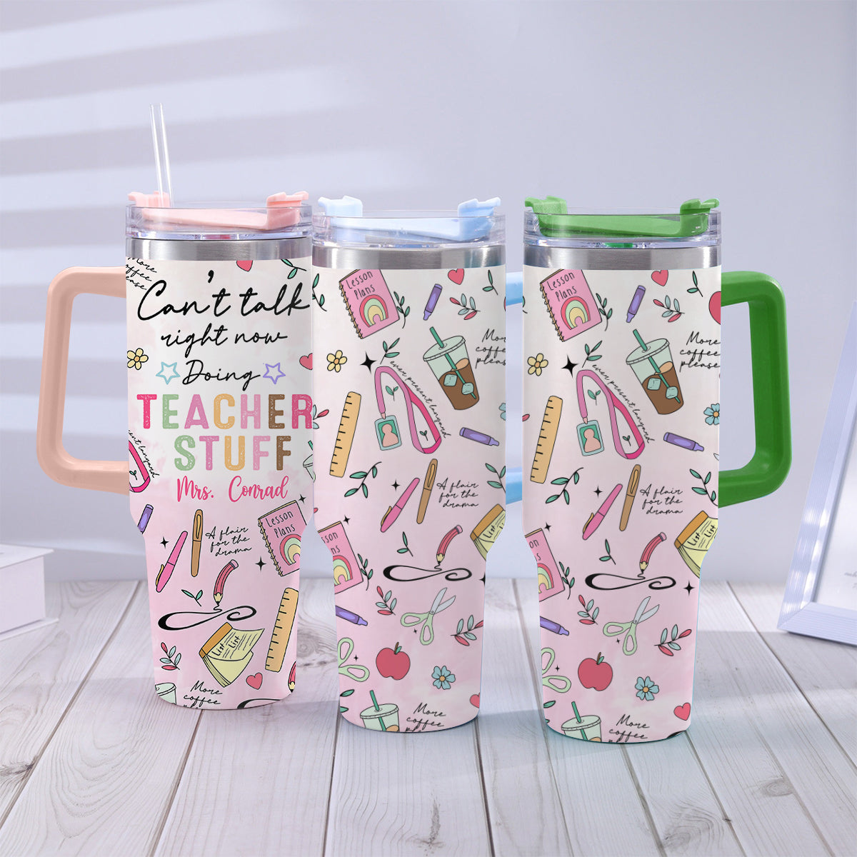Fournitures pour enseignants - Gobelet isotherme personnalisé avec poignée