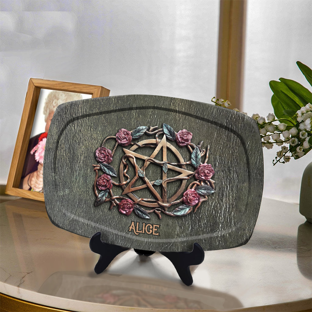 Mystical Witch Ancient Roses - Personalized Witch Plate