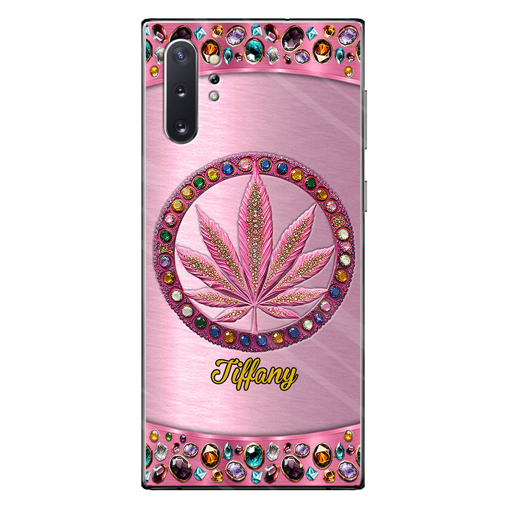 Stoner Chick – Personalisierte, durchsichtige Handyhülle mit Weed-Motiv