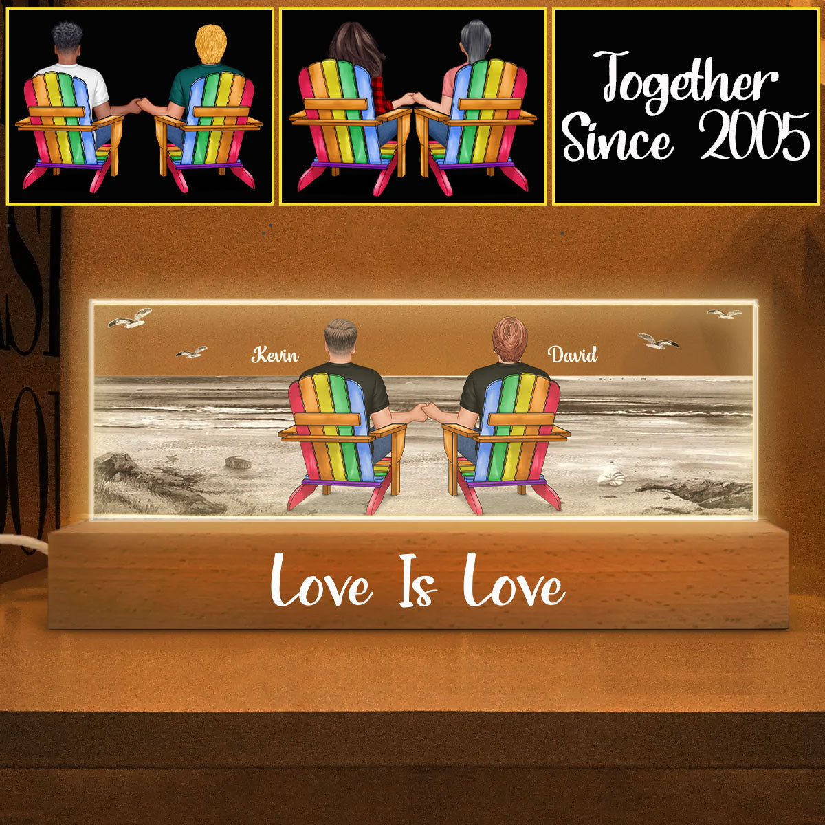 Liebe ist Liebe – Personalisierte LED-Nachtleuchte zur Unterstützung der LGBTQ+-Community