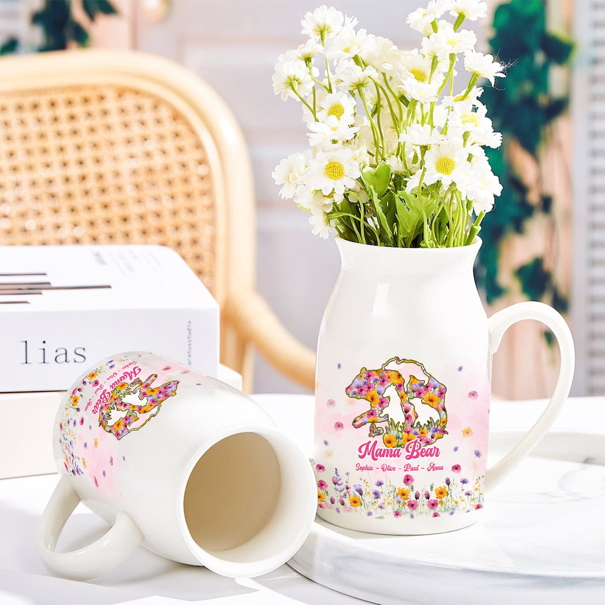 Mama Bear - Personalized Mother Ceramic Flower Vase