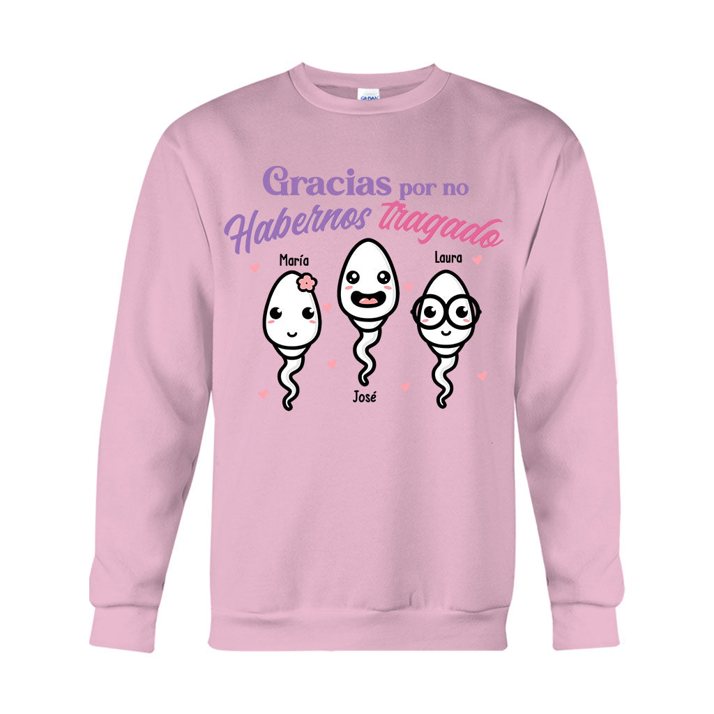Gracias Por No Habernos Tragado - Personalized Mother T-shirt And Hoodie