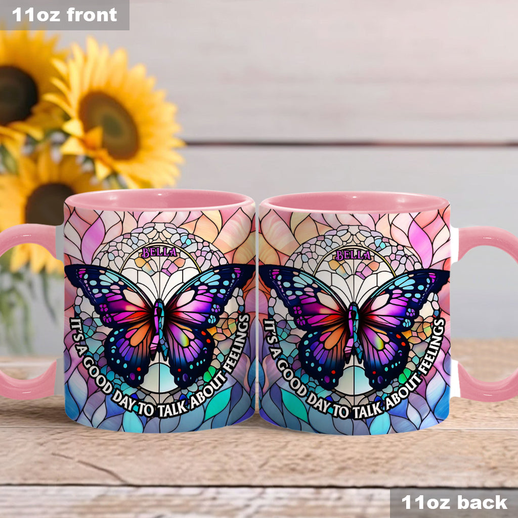 Heute ist ein guter Tag, um über Gefühle zu sprechen – personalisierte Tasse