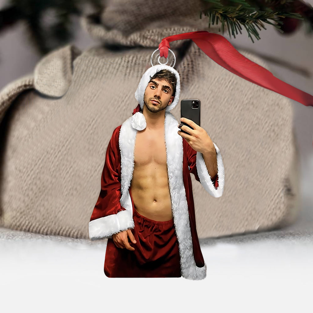 Photo Ornament Gift For Girlfriend - Personalized Couple Custom Shaped Ornament