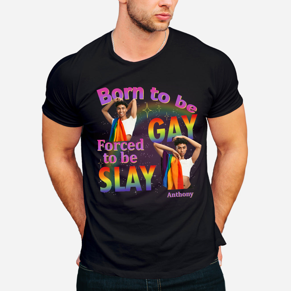 Geboren, um schwul zu sein, ist man gezwungen, zu glänzen – Personalisiertes LGBT-Unterstützungs-T-Shirt und Hoodie