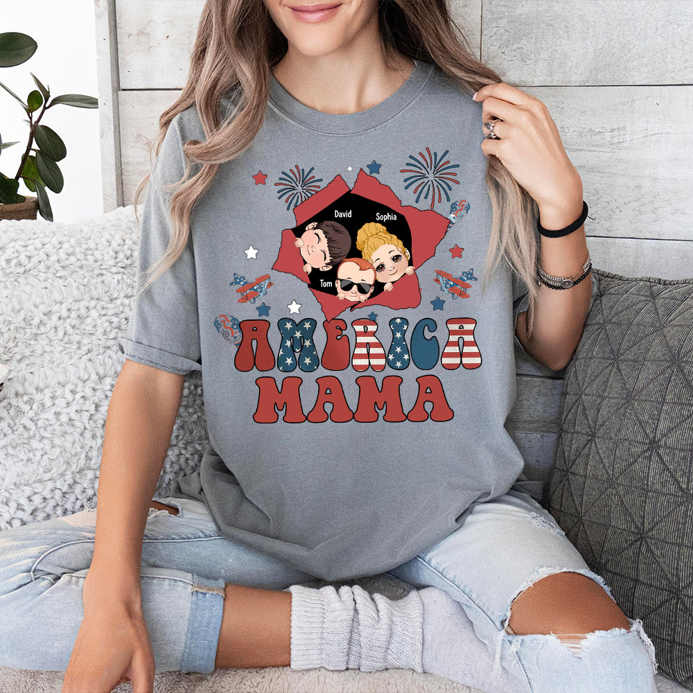 American Mama Any Title Vintage Retro Style - Personalized Mother T-shirt And Hoodie
