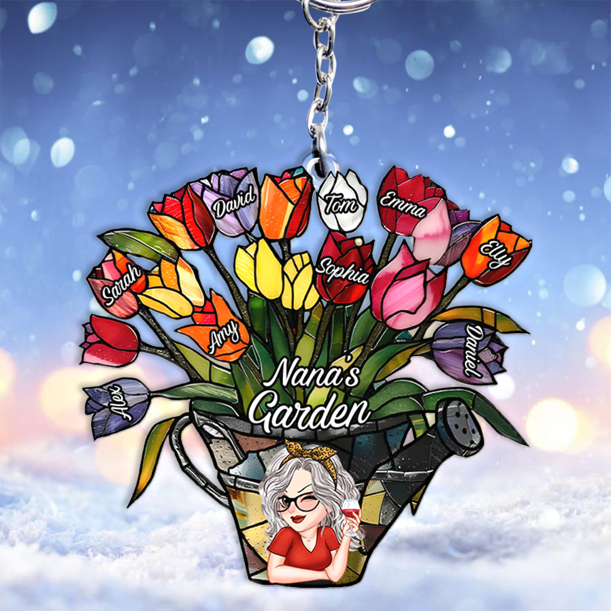 Grandma's Garden - Personalized Grandma Keychain