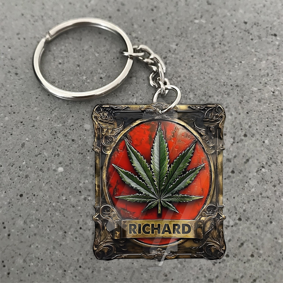 Magnifique porte-clés cannabis personnalisé
