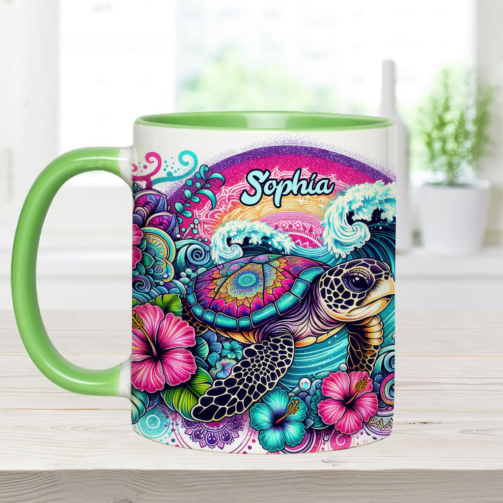 Peace Love Turtle - Personalized Turtle Accent Mug