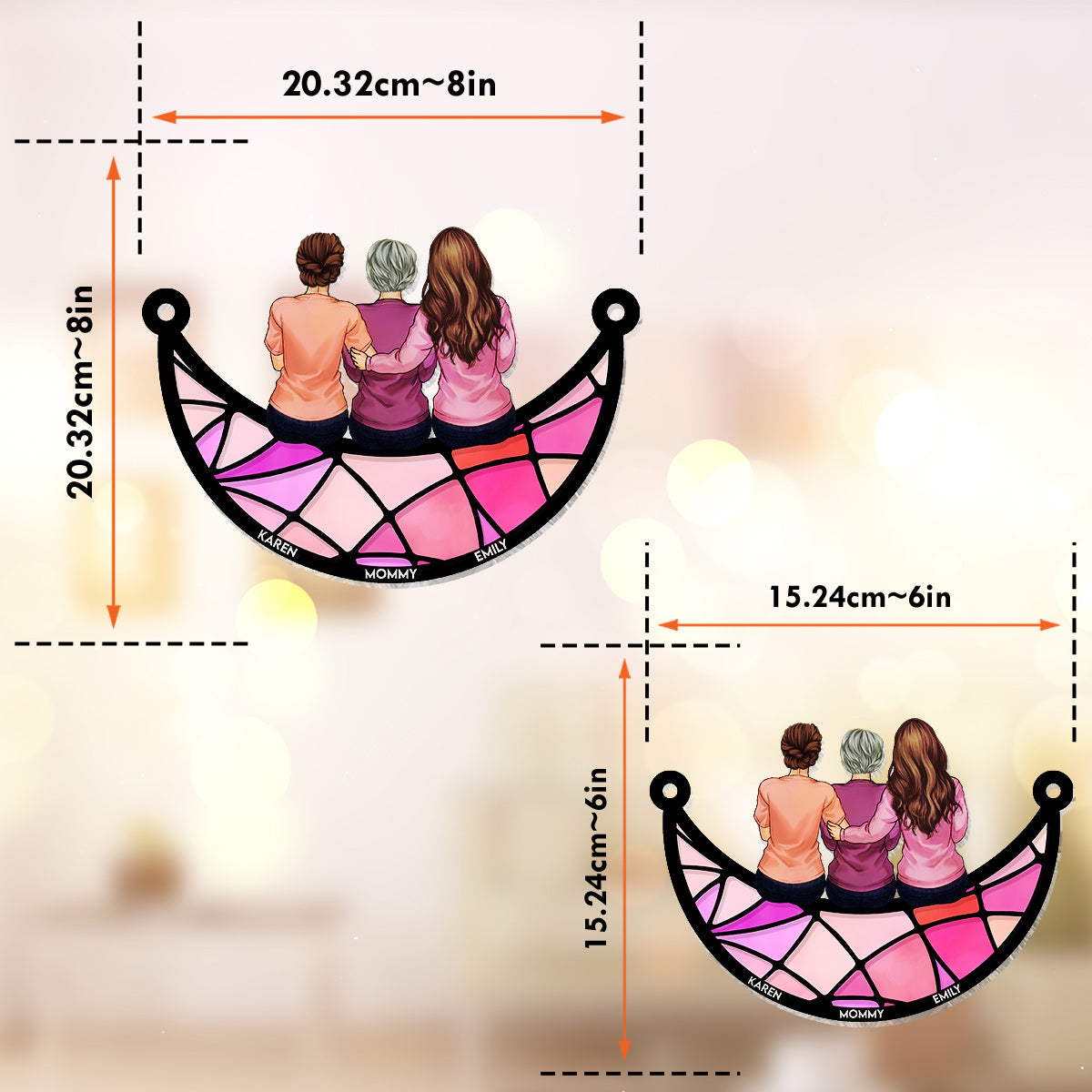 I Love You Mom - Personalized Mother Window Hanging Suncatcher Ornament