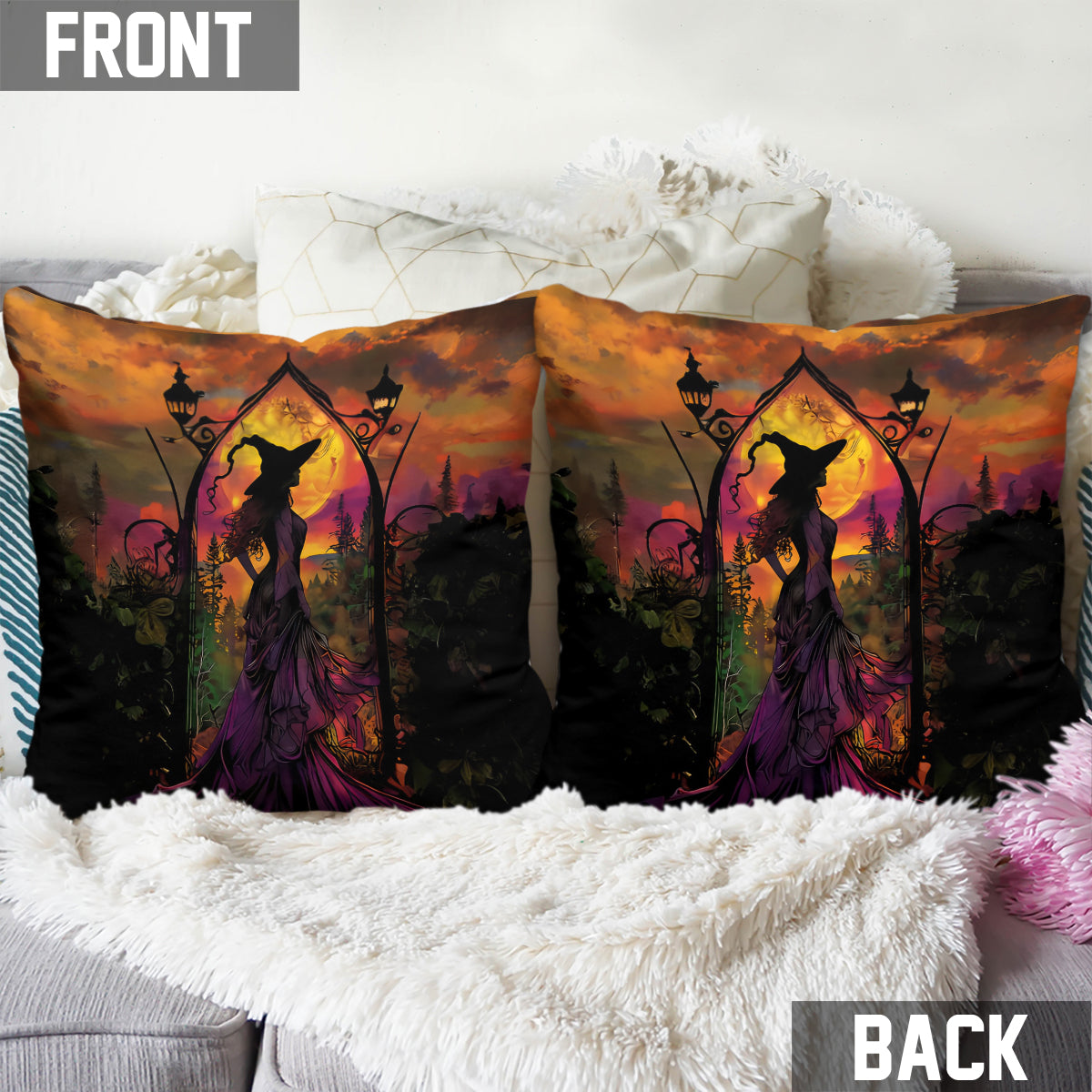 Beautiful Witch - Personalized Witch Throw Pillow