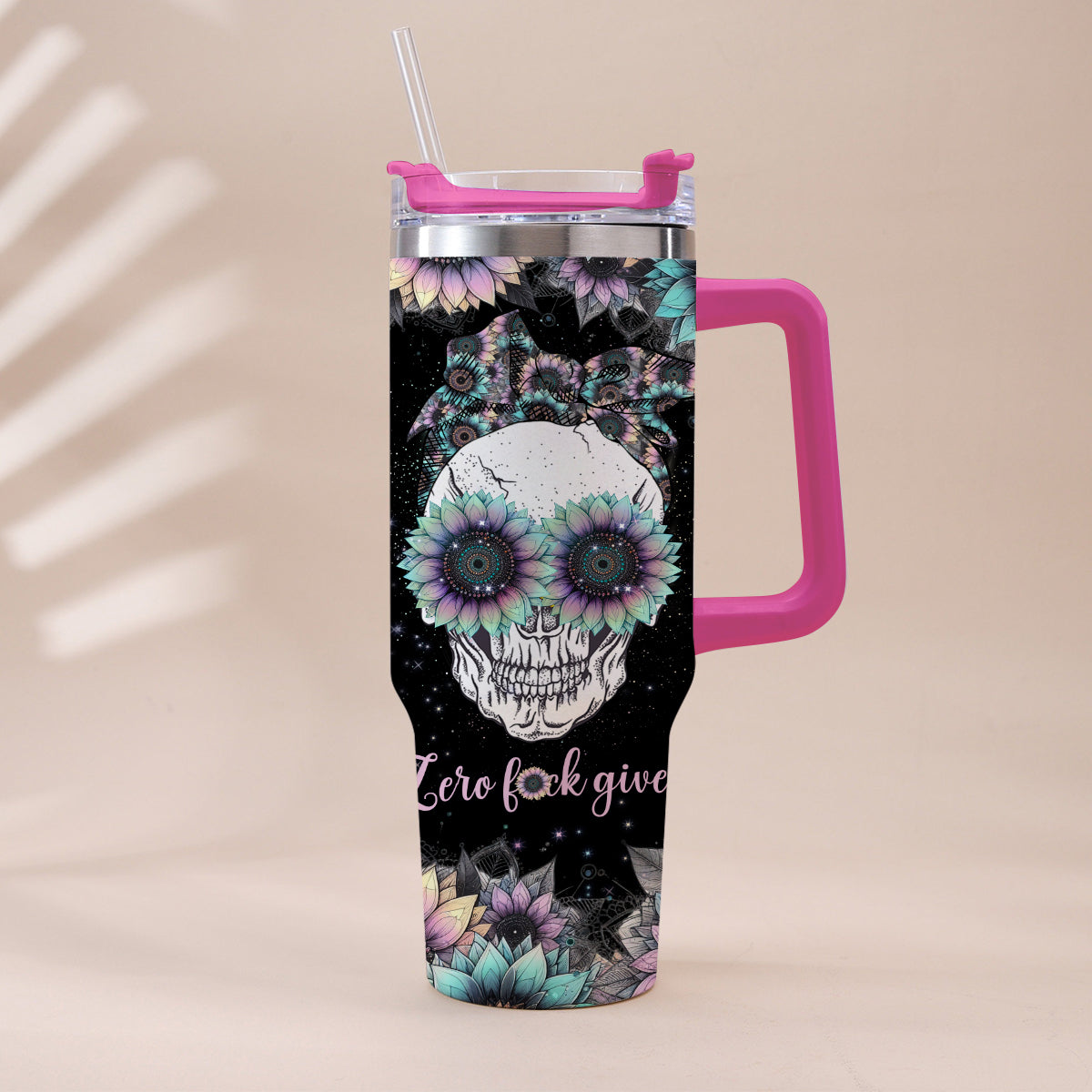 You Are My Sunshine - Personalized Skull Tumbler With Handle