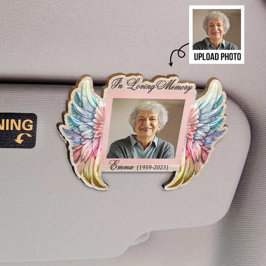 In Loving Memory Of - Personalized Memorial Shaped Car Visor Clip