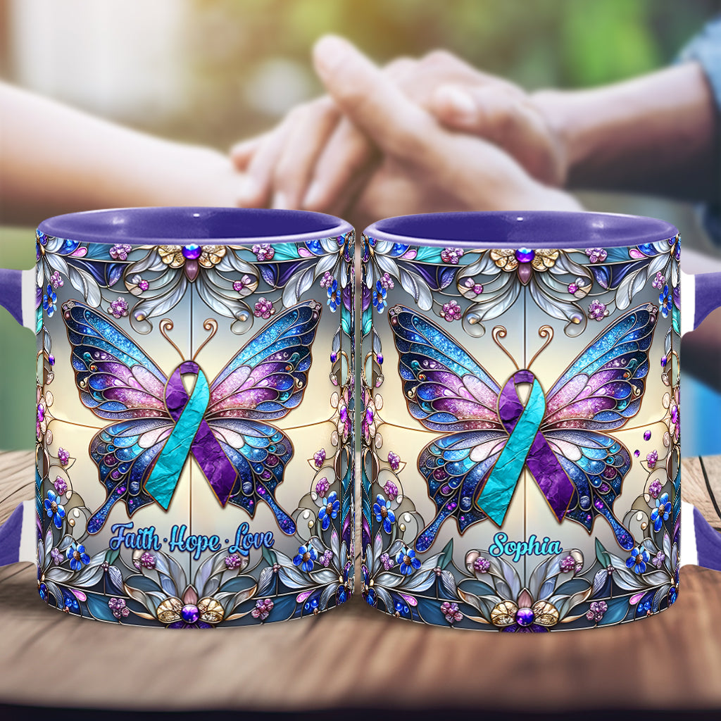 Faith Hope Love - Personalized Suicide Prevention Accent Mug