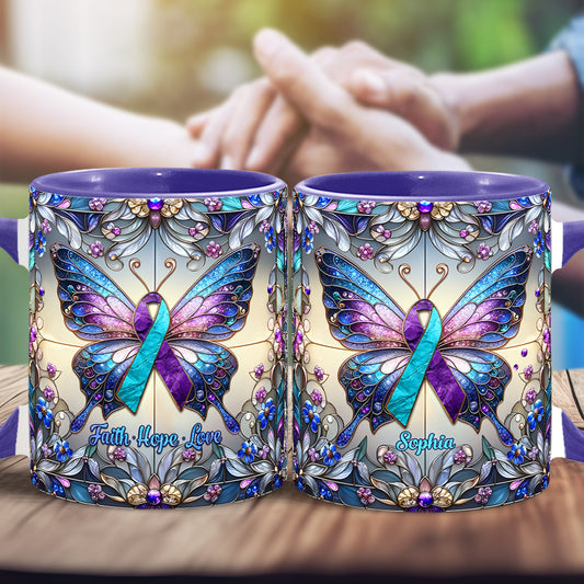 Faith Hope Love - Personalized Suicide Prevention Accent Mug