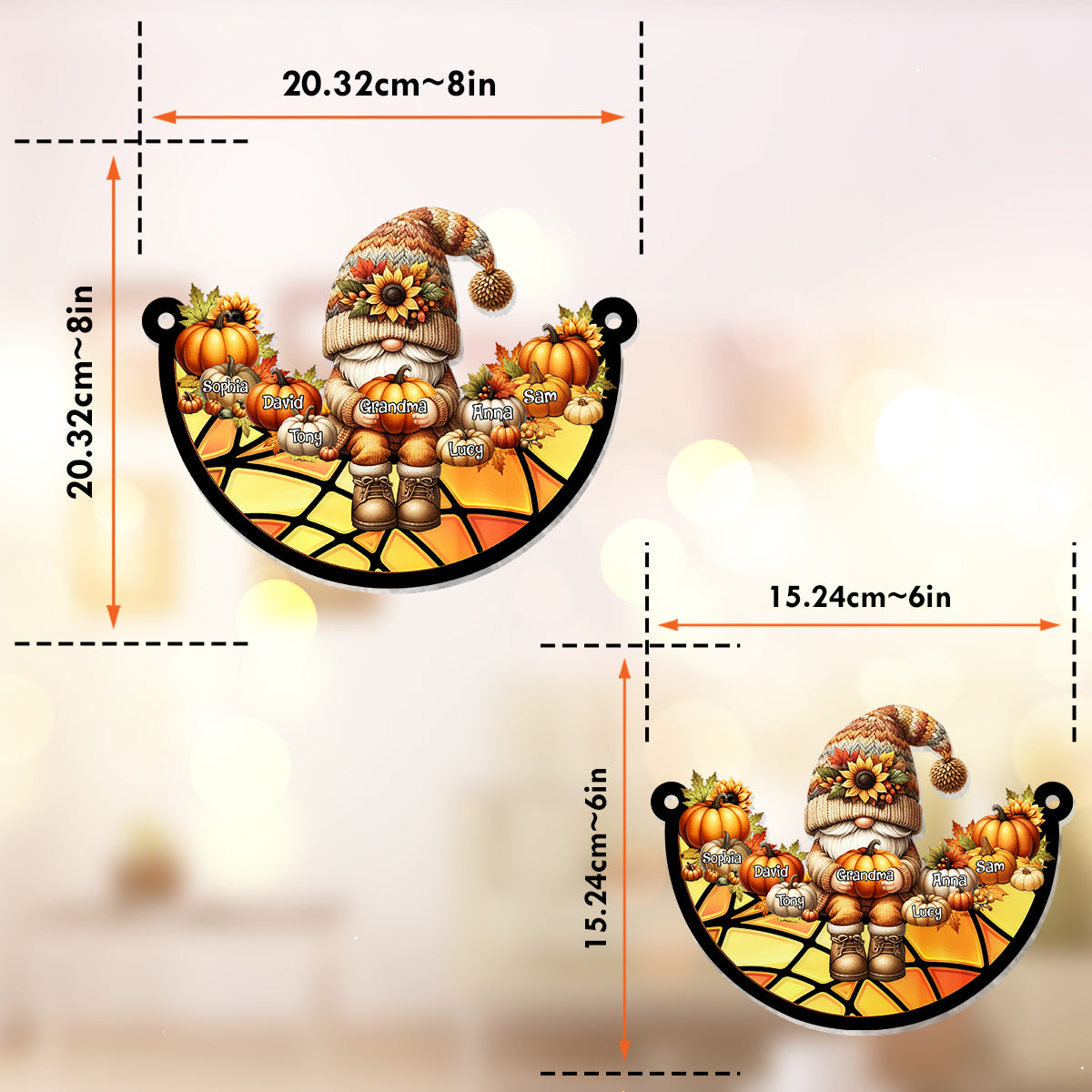 Grandma Life Fall Vibes - Personalized Grandma Window Hanging Suncatcher Ornament