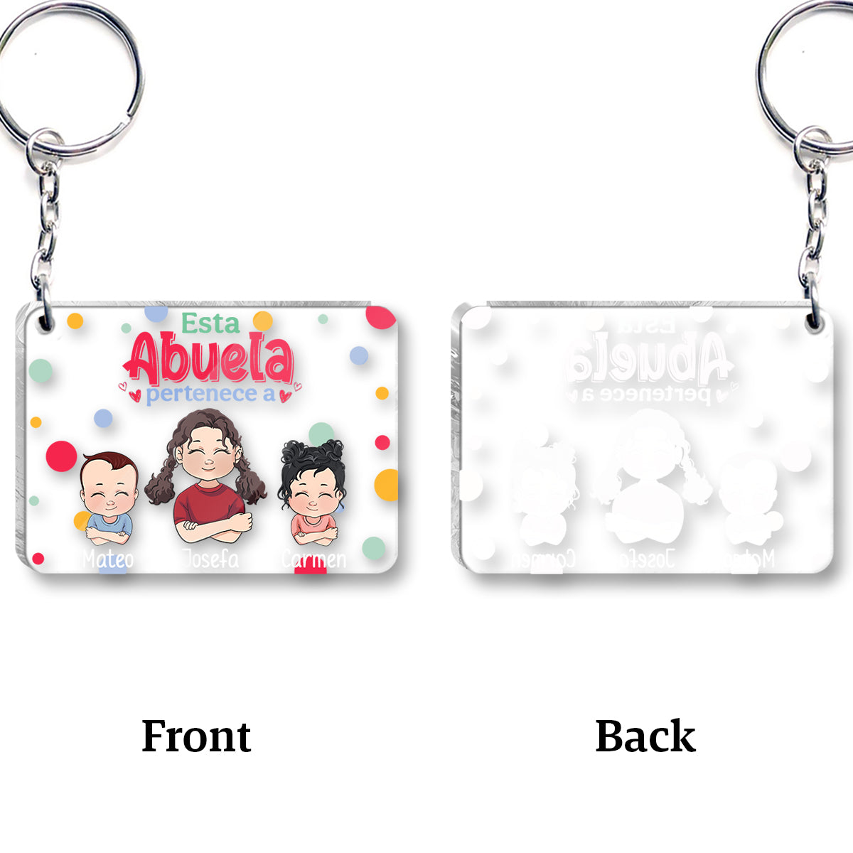 Esta Abuela Pertenece A - Personalized Grandma Transparent Keychain
