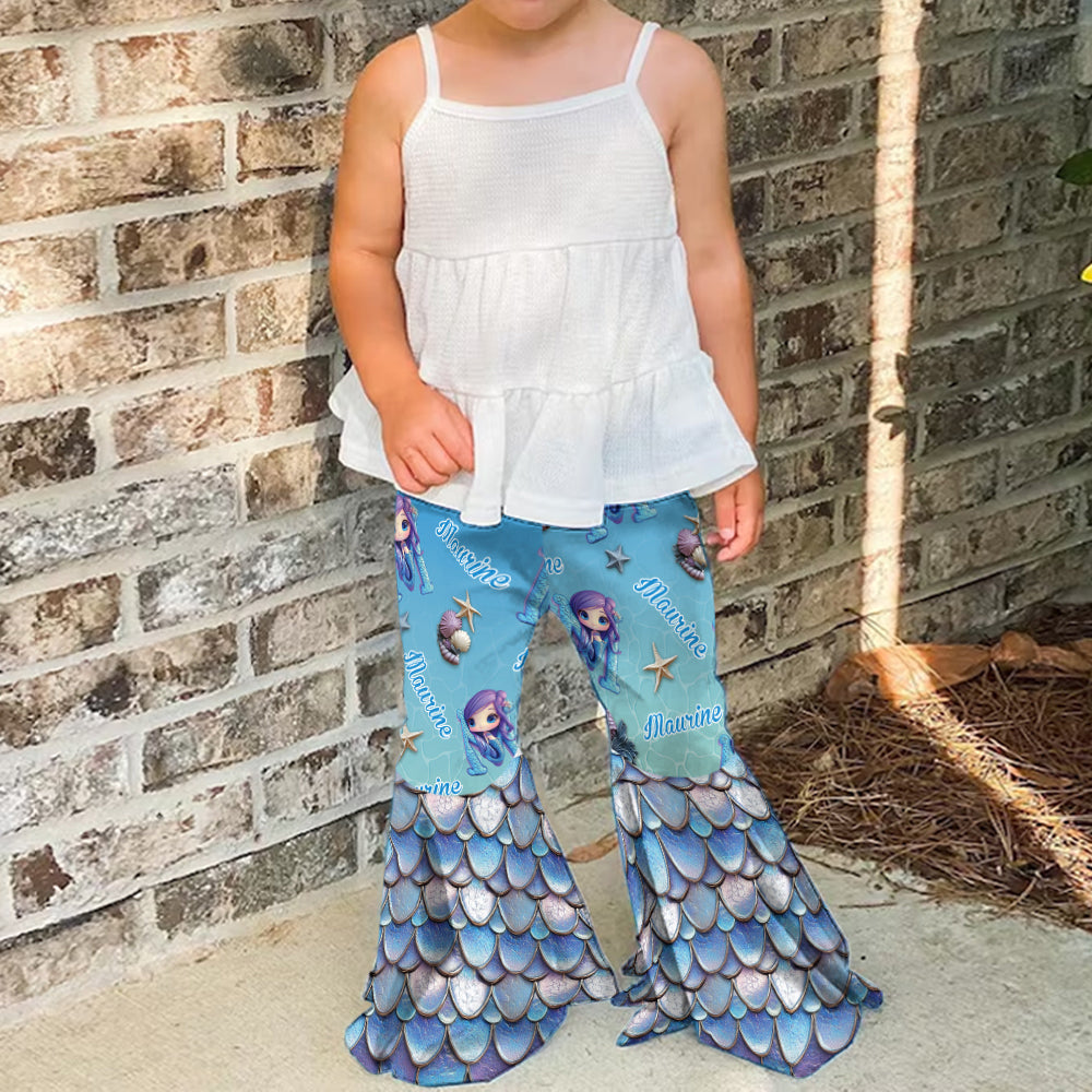 Belle sirène - Leggings évasés personnalisés pour enfant