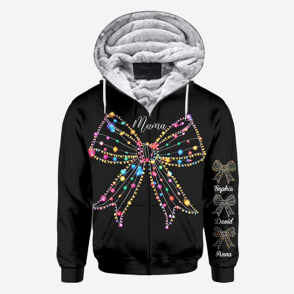 Christmas Light Coquette Bow - Personalized Mother All Over Shirt