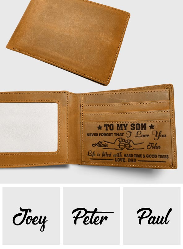 To My Son - Personalized Son Leather Wallet