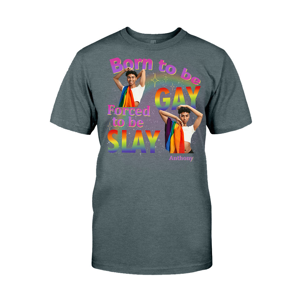 Geboren, um schwul zu sein, ist man gezwungen, zu glänzen – Personalisiertes LGBT-Unterstützungs-T-Shirt und Hoodie