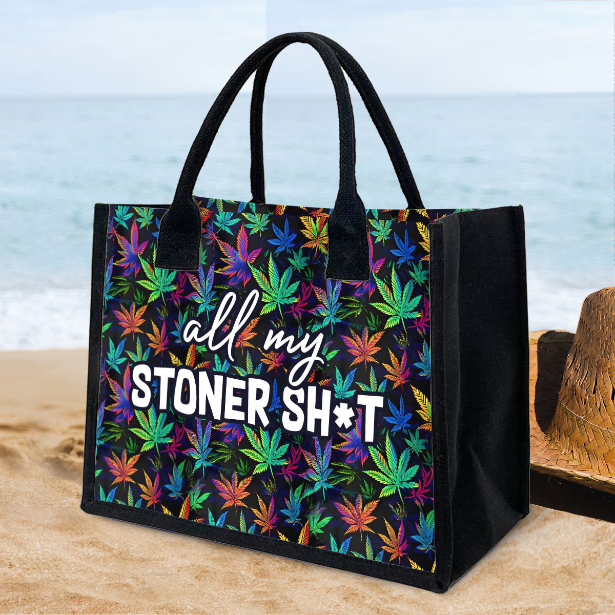 Mein ganzer Kifferkram – Personalisierte Tragetasche aus Canvas für Cannabis