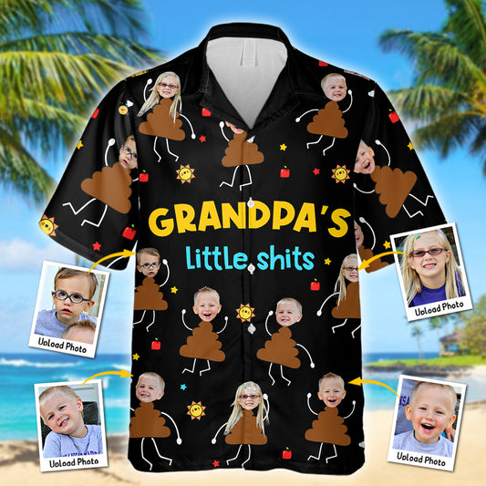 Grandpa's Little Shit - Personalized Grandpa Hawaiian Shirt