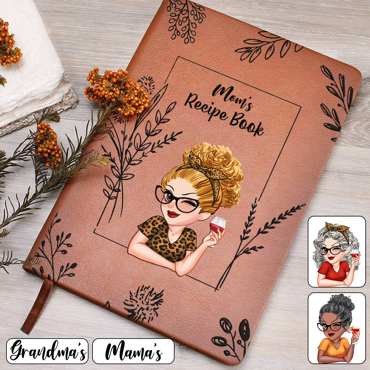 Recipe Book - Personalized Mother Leather Journal