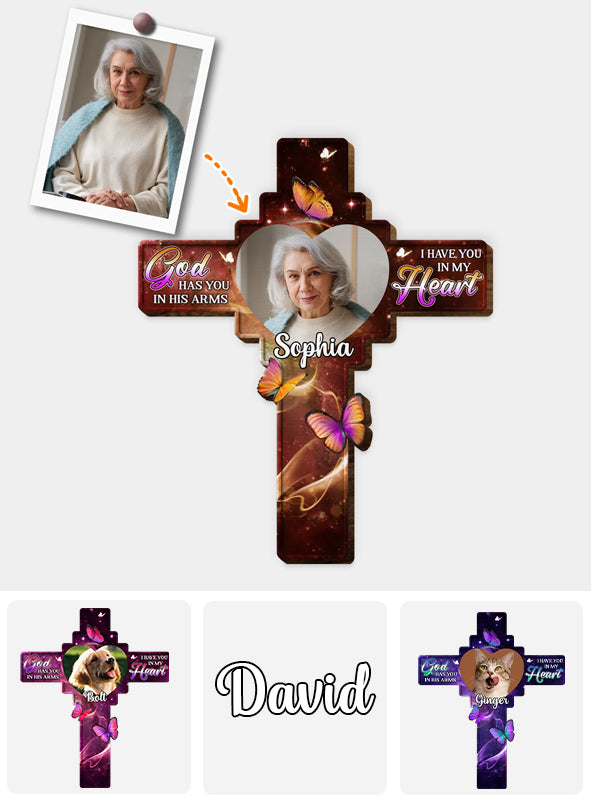 Custom Photo In Our Hearts Always - Personalized Memorial Shaped Car Visor Clip