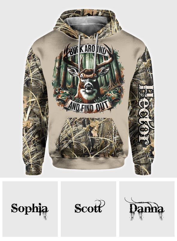 Chassez partout et découvrez-le ! - T-shirt de chasse personnalisé